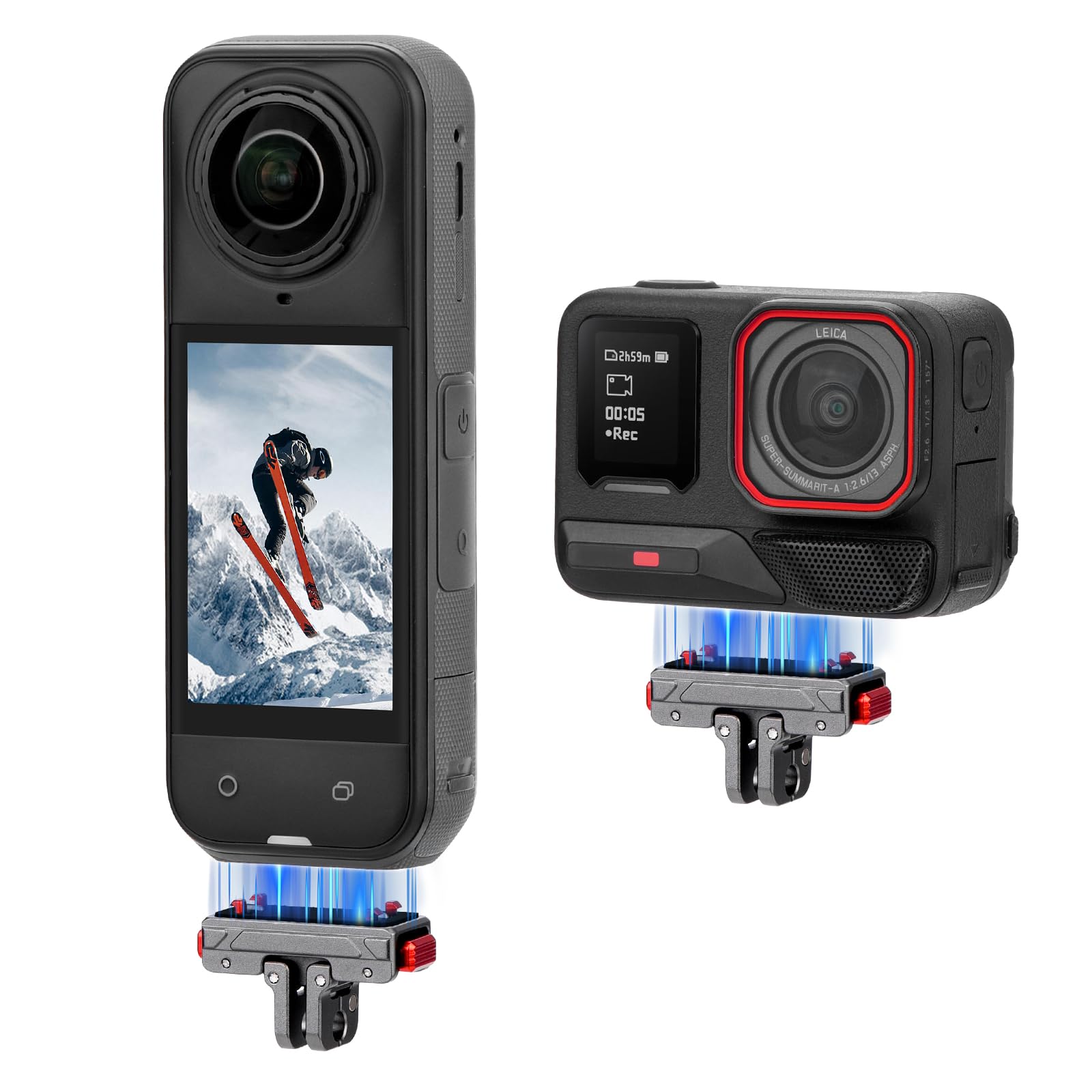X5 Magnetic Quick Release Base for Insta360 X5, Aluminum Alloy Mount for Insta360 Ace Pro 2/Ace Pro/Ace, with 1/4”Threaded Hole & Foldable Action Camera Adapter for Tripod Accessories-image-22