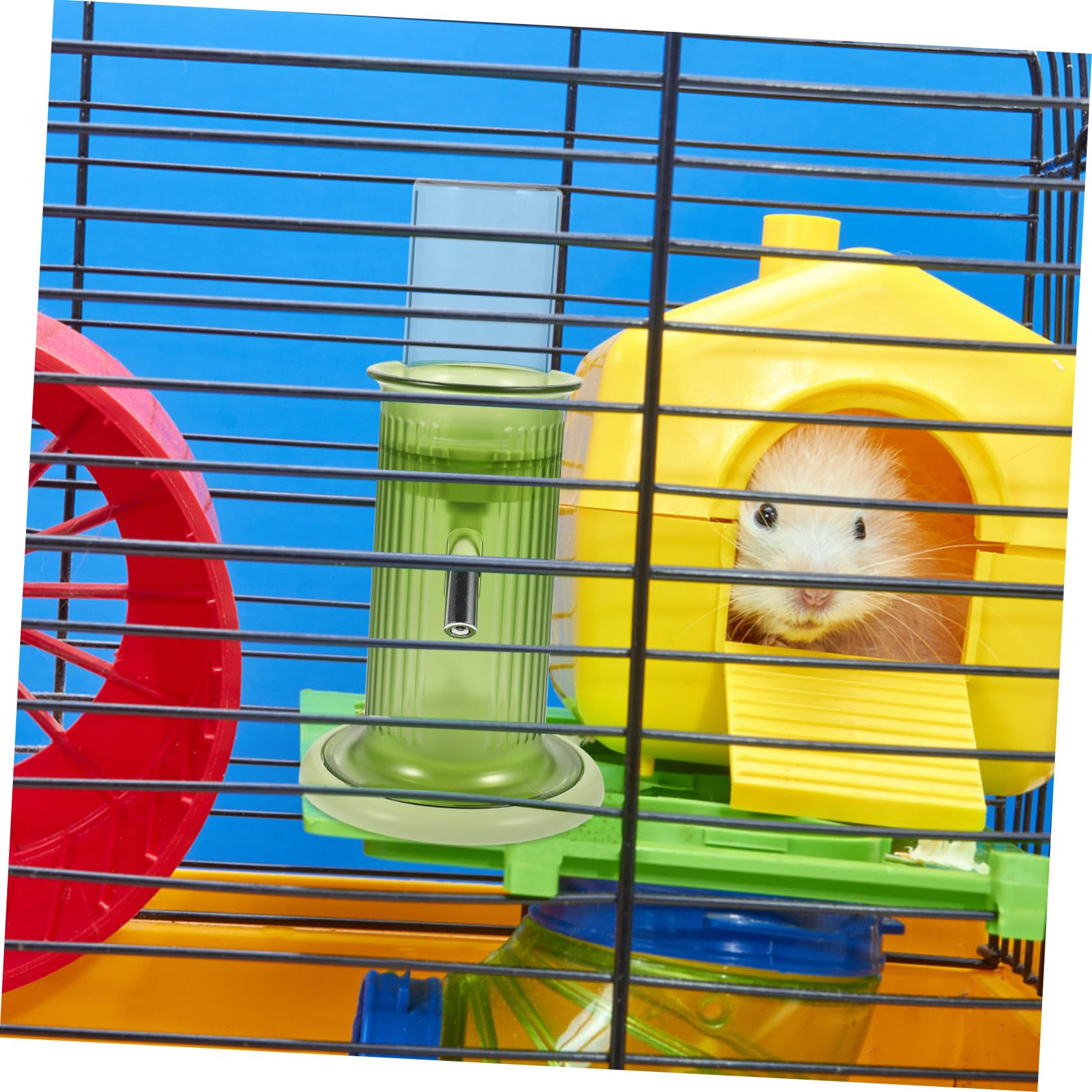 GANAZONO Distributeur d'eau Automatique pour Hamster et Chinchilla, Abreuvoir Vertical en Plastique Vert, Capacité Moyenne, Usage en Cage, pour Petits Rongeurs et Animaux de Compagnie