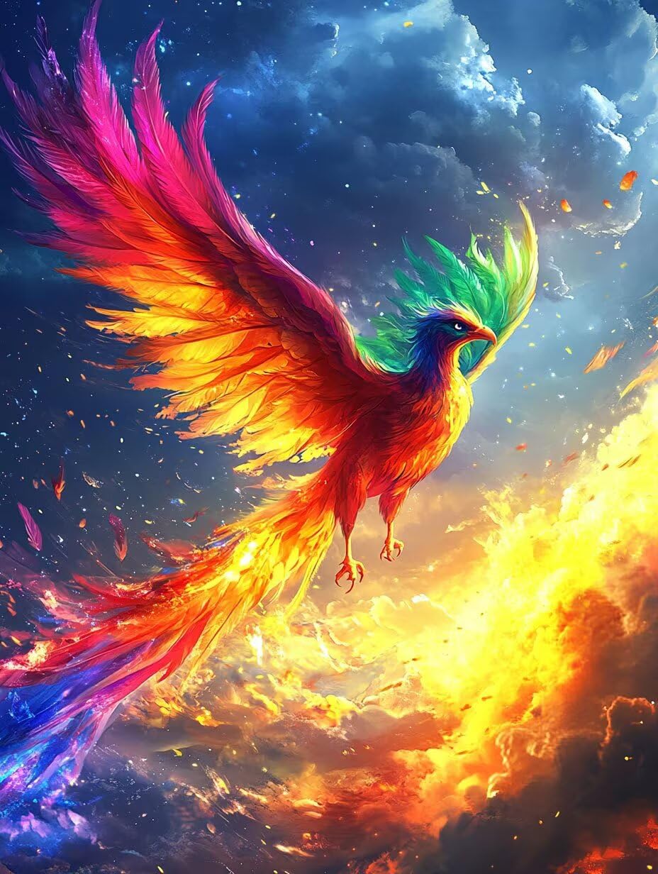 Phoenix Diamond Painting Adults, Cross Stitch Abstraction Diamond Painting Kit Embroidery Kit, Diamond Painting Kit for Adults For Wall Decoration and Gifts 100x150cm m-81