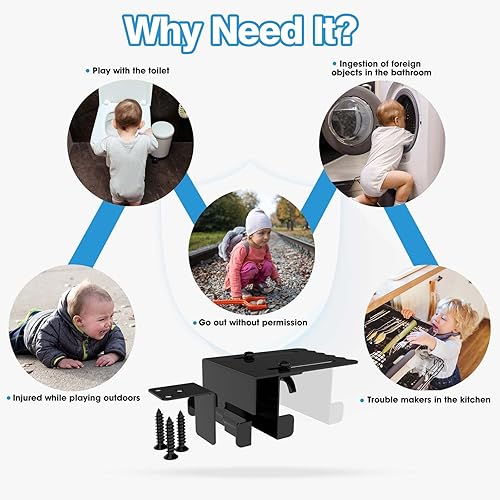 Miniatura 7 de Cerradura de puerta de seguridad infantil cerradura superior de puerta a prueba de bebés para niños evita que los niños pequeños y mascotas abran