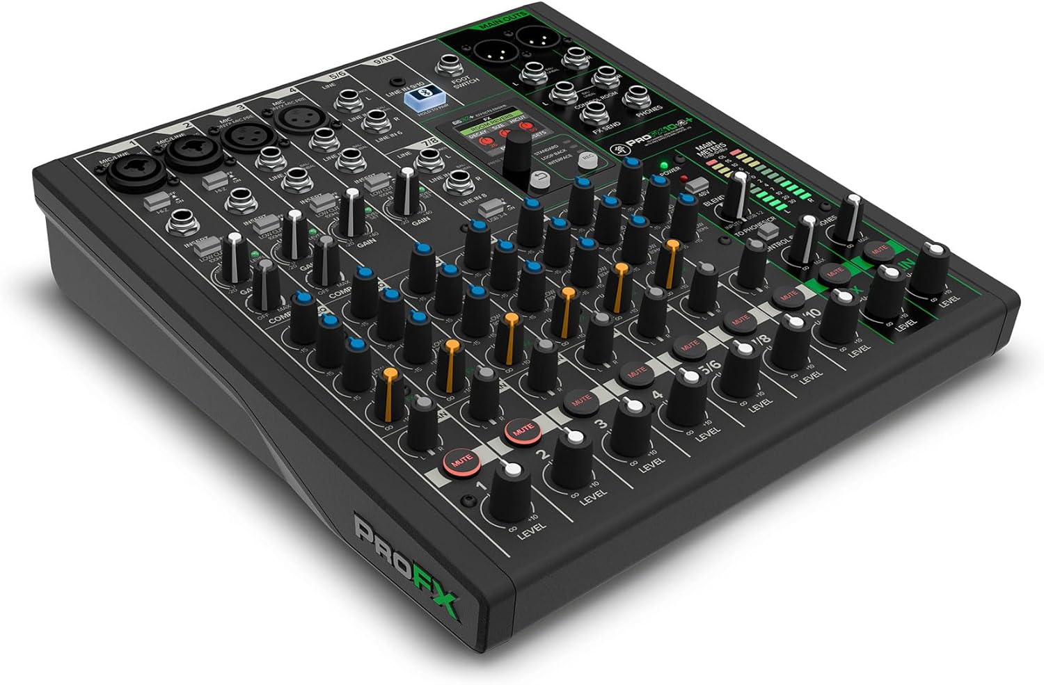 Audiosavings Bundle: (1) Mackie ProFX10v3+ 10-Channel Analog Mixer w/Enhanced FX Bundle with Rockville RDF9U 1U 15A Rack Mount DJ Pro Audio Power Supply Strip w/USB Charging(2 Items)