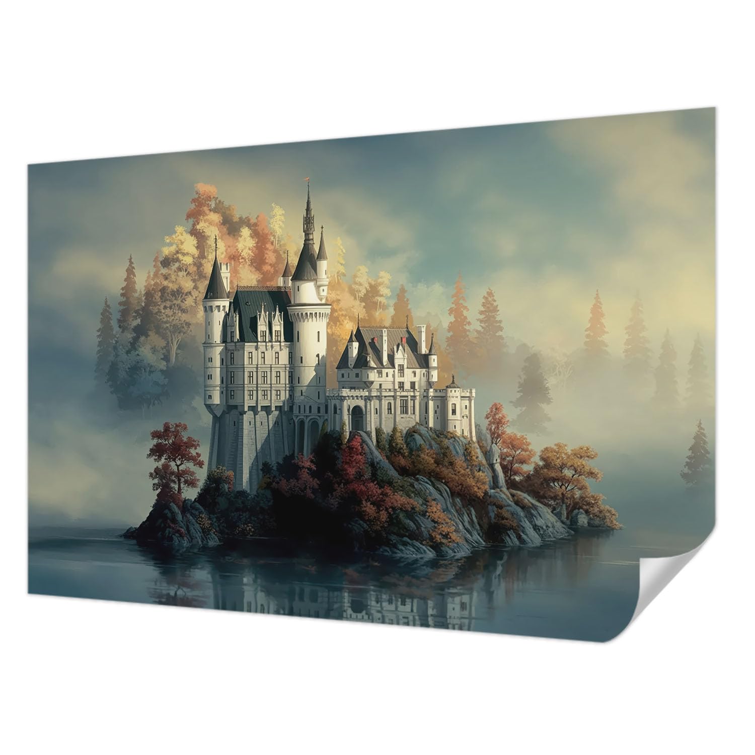 Revêtement mural autocollant Tulup château conte de fées 104x70 cm salon