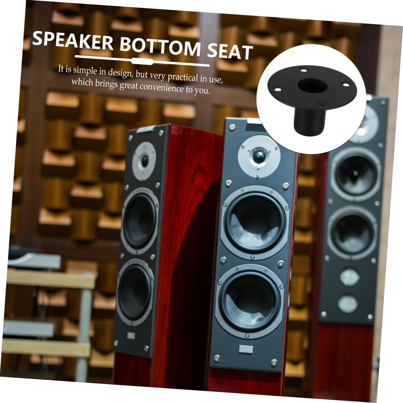 Soporte para Montaje En Altavoz De Hierro 4.25X4.25X2.36 Pulgadas con Tornillos para Fijación Estable Accesorio Profesional para Soportes De Altavoces De Estudio