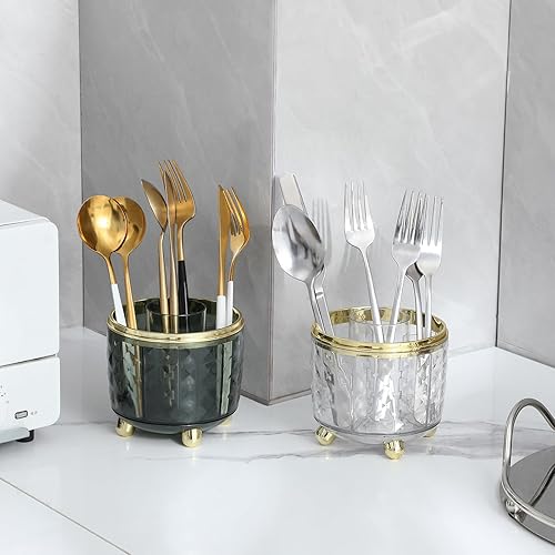 Miniatura 5 de Anyoifax Soporte para brochas de maquillaje con tapa, 60 brochas de maquillaje giratorias a prueba de polvo, organizador para tocador y encimera,