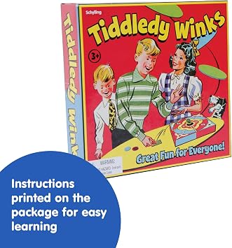 Schylling Tiddledy Winks - Classic Game for the Whole Family - Includes Game Board, Cup, and Winks - Ages 3 and Up