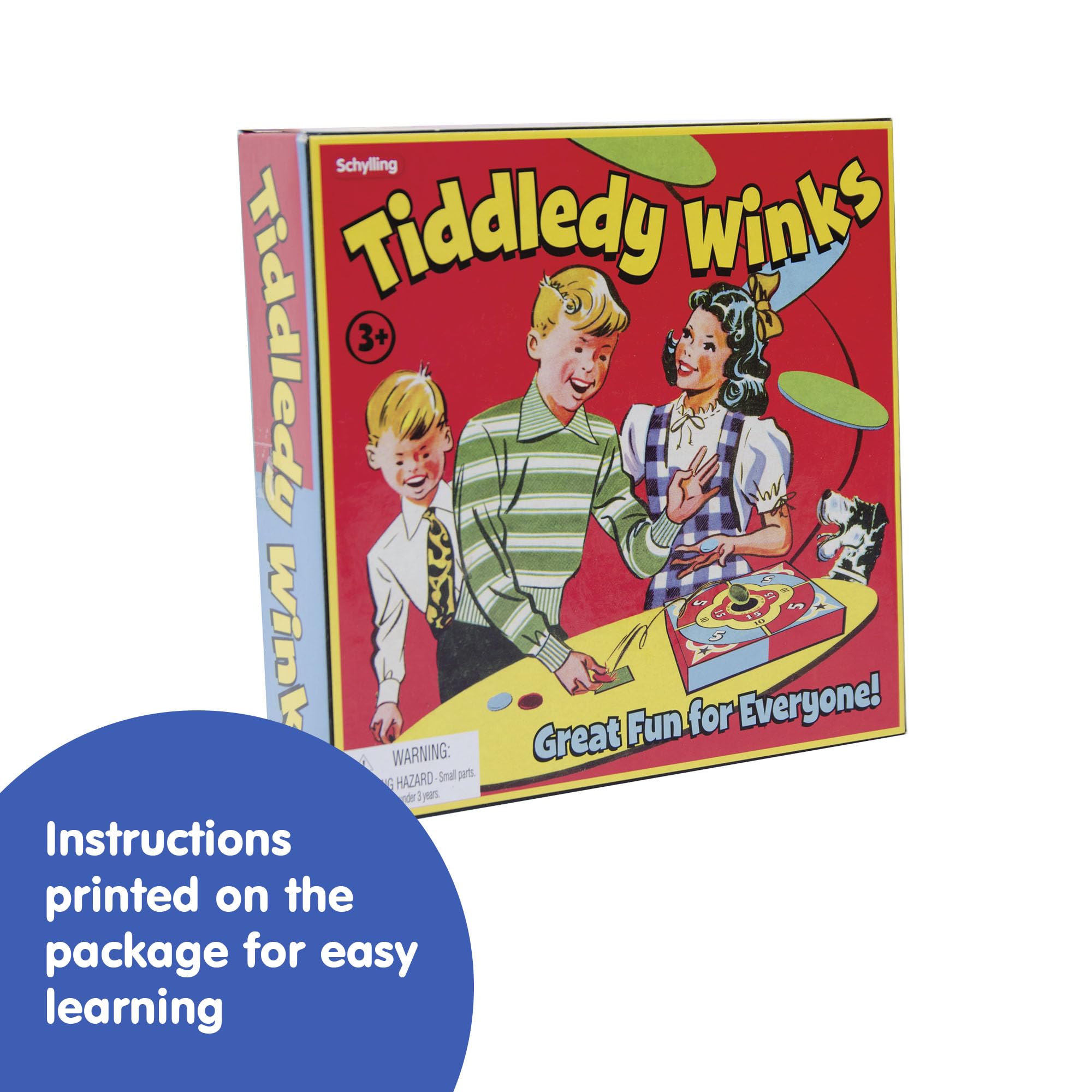 Schylling Tiddledy Winks - Classic Game for The Whole Family - Includes Game Board, Cup, and Winks - Ages 3 and Up
