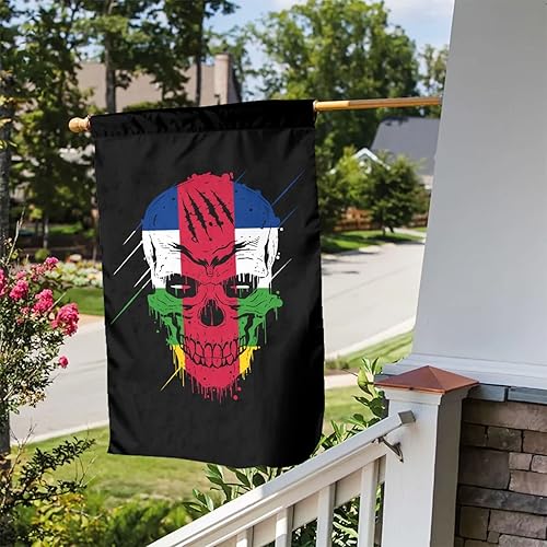 Miniatura 5 de Creative Central African Republic Patriot Skull National Flag Garden Flags 12x18Inch Double Sided Outdoor Yard Decoration Garden Flag For Patio Lawn