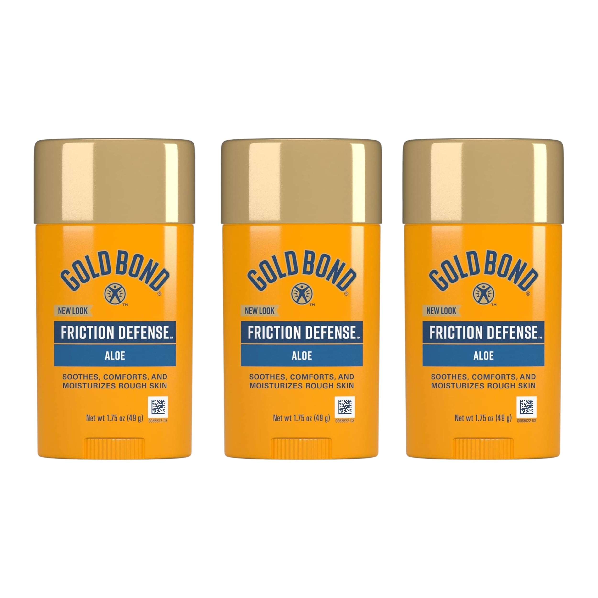Gold Bond Friction Defense Stick, Anti Chafing Stick, 1.75 oz., 3 Pack