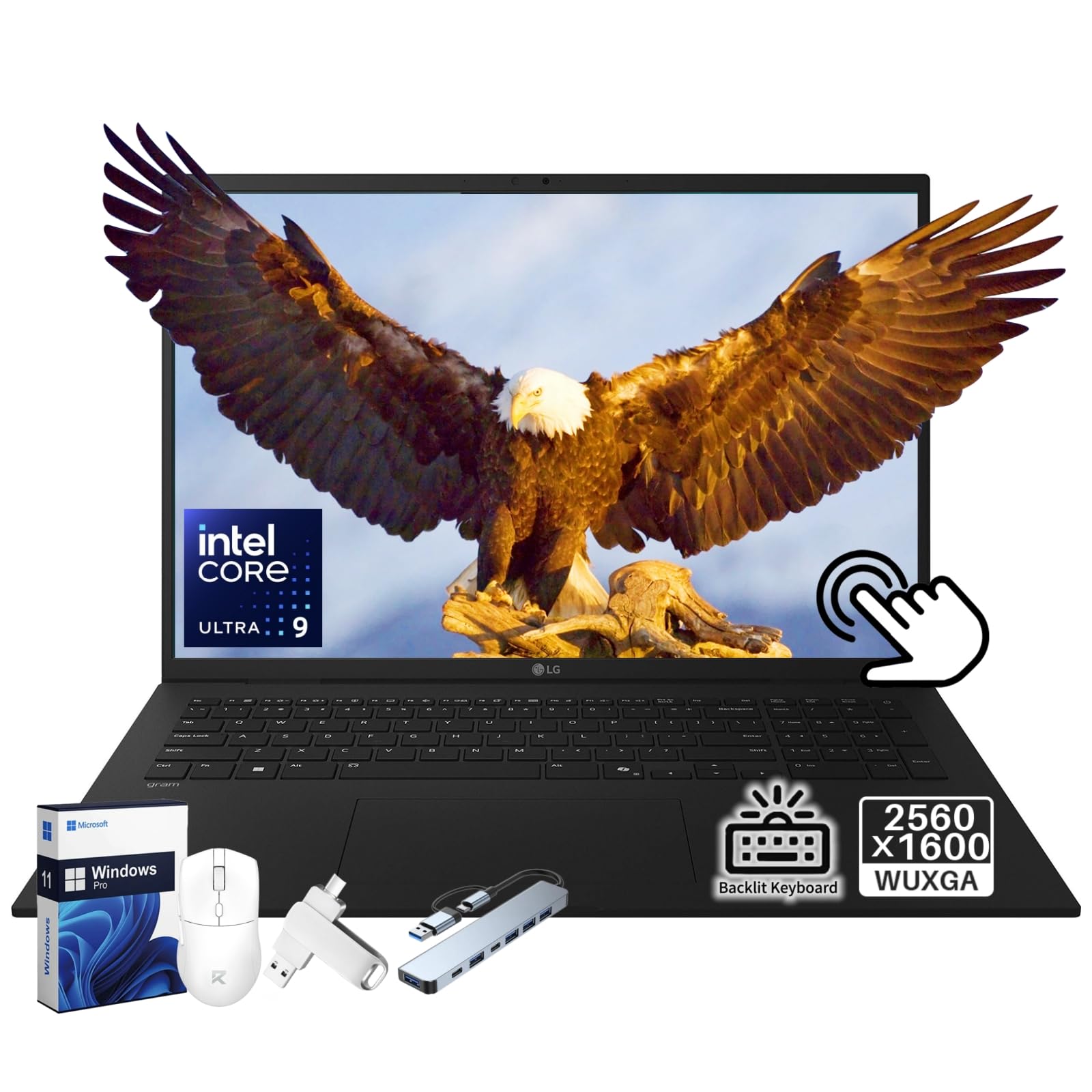 Gram 17 2025 Business Laptop, 17 inch 2.5K Touchscreen Anti-Glare Display, Intel Ultra 9 288V, 32 GB LPDDR5X 8533MHz, 2 TB SSD, Intel Arc Graphic, Backlit KB, WiFi 7, Copilot AI, Windows 11 Pro