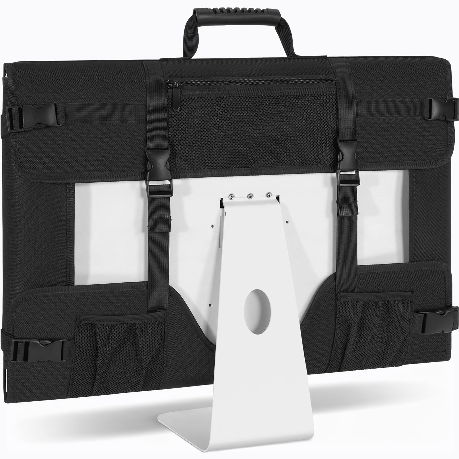 WELIDAY Monitor Carrying Case for 24" Monitors/LCD Screens, Compatible with iMac 21.5"/24", Protective Travel Carrying Bag with Padded Velvet and