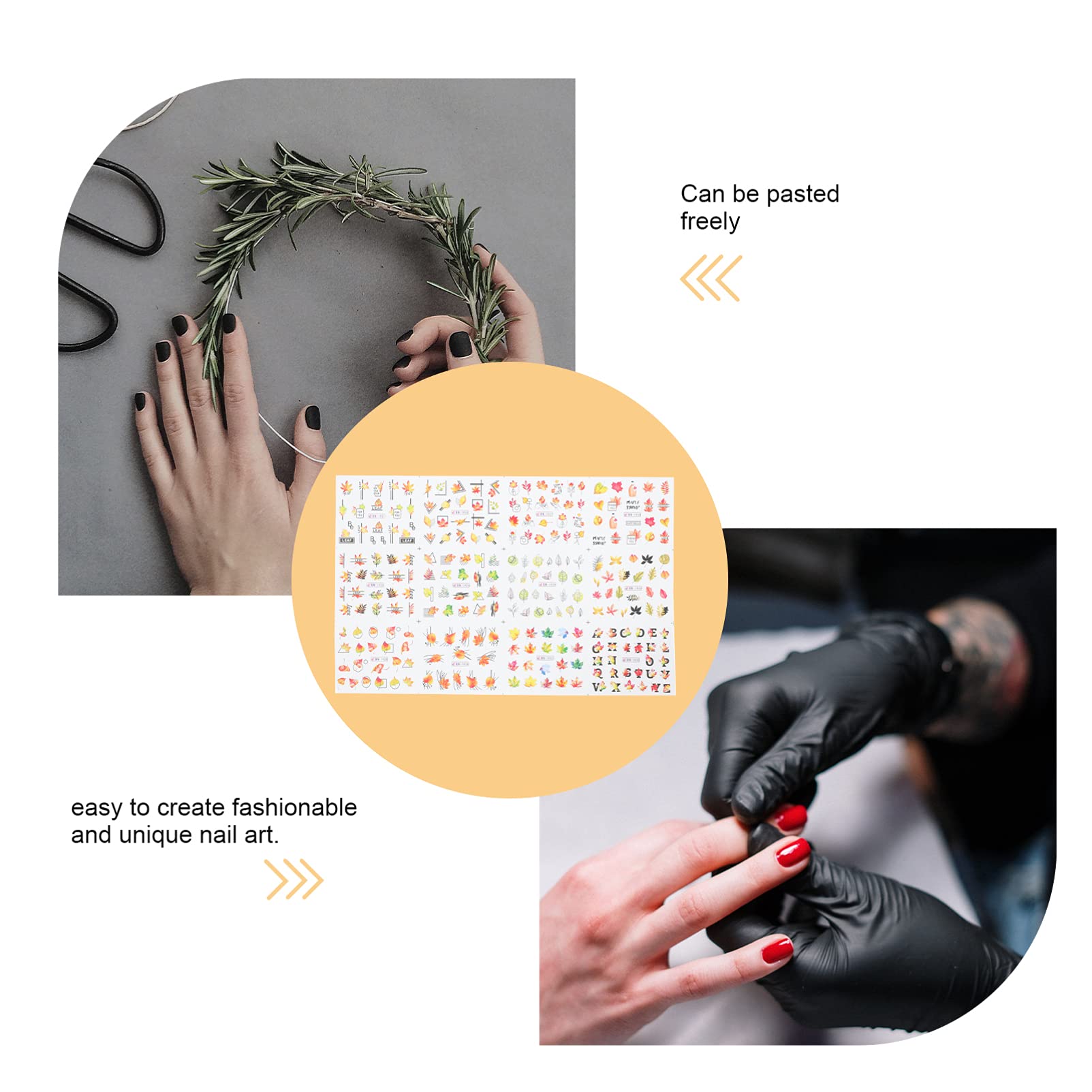 Didiseaon 7 Set Adesivi Per Unghie Decorazioni Unghie Decorazioni Per Unghie Arredamento Per La Casa Succulento Adesivi Per Manicure Fai Da Te Nail Art Con Foglie D'acero Carta 4 Pezzi * 7
