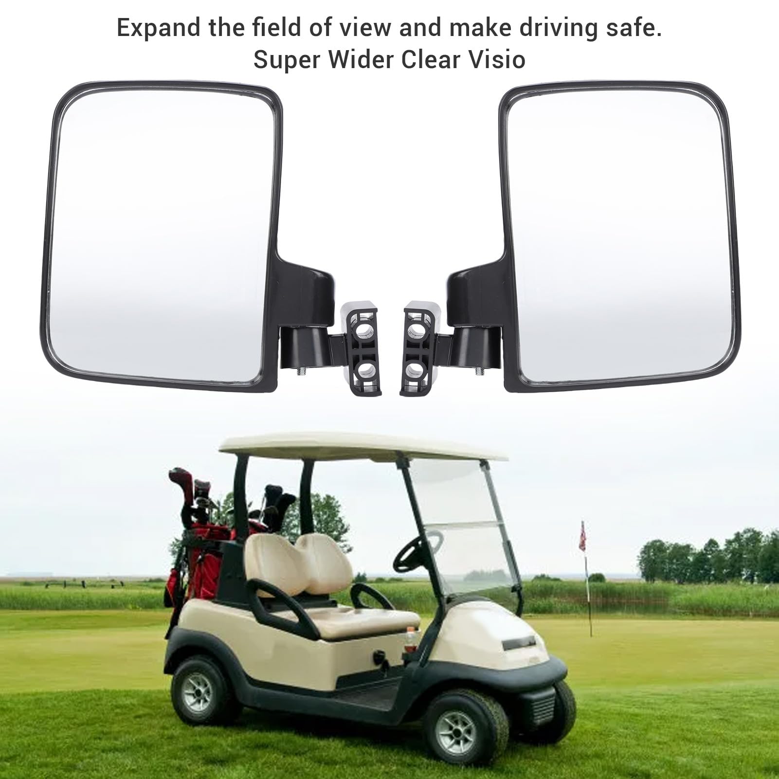 BuyWeek Specchietto Retrovisore Laterale Golf Cart Specchietto, Coppia Universali in Vetro in ABS in PP per Auto Club