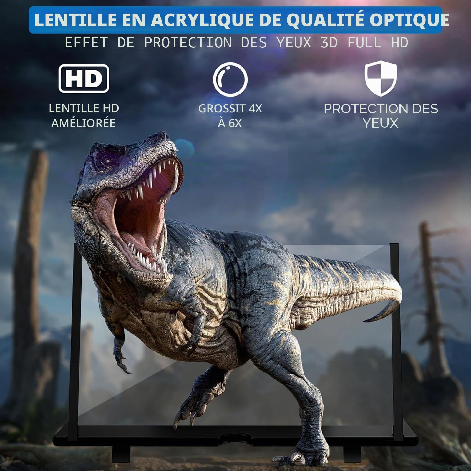16 Pouces Amplificateur ecran Telephone Portable, HD Loupe Telephone Portable, adaptée à Tous Les Smartphones, pour Regarder des Films et des vidéos, Pliable