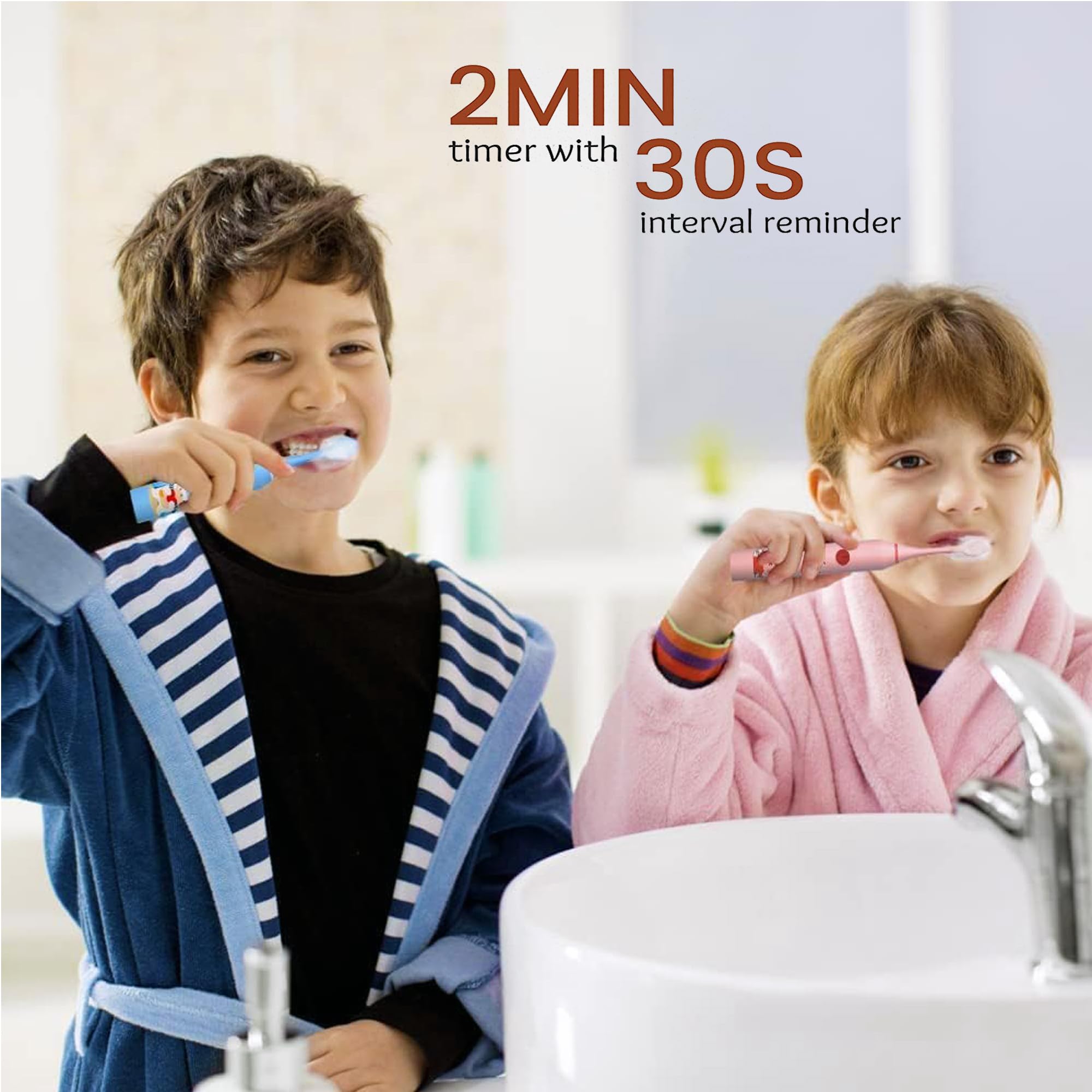 US1984 Sonic Electric Tooth Brush For Adults and Kids With 5 Modes, 3 Brush Heads, Rechargeable Electric Toothbrush, 2 Minute Timer, IPX7 Waterproof, Lasting Up To 30 Days, Power Toothbrush (Pink) 4