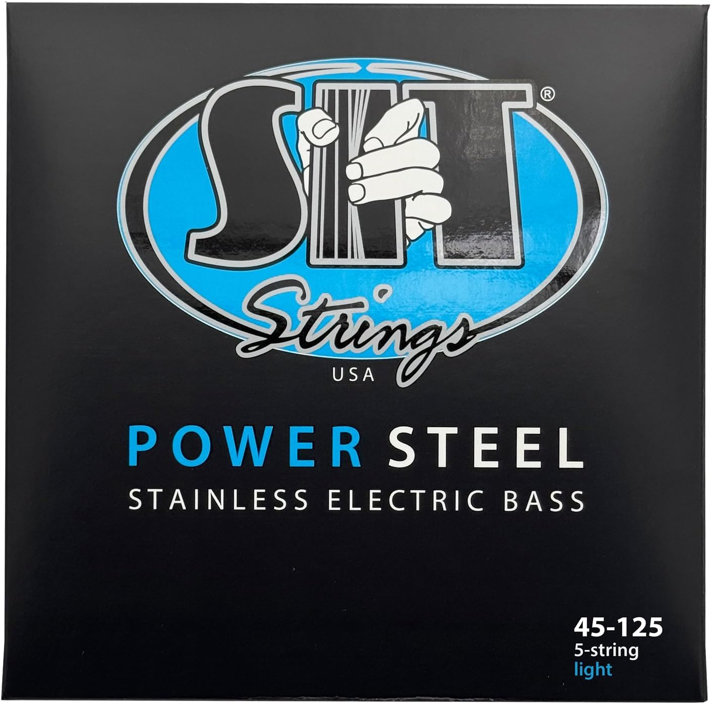 SIT Strings Power Steel Stainless Steel Bass Guitar Strings (S.I.T.), 5-String Bass Medium-Light 45-125, SR545125L