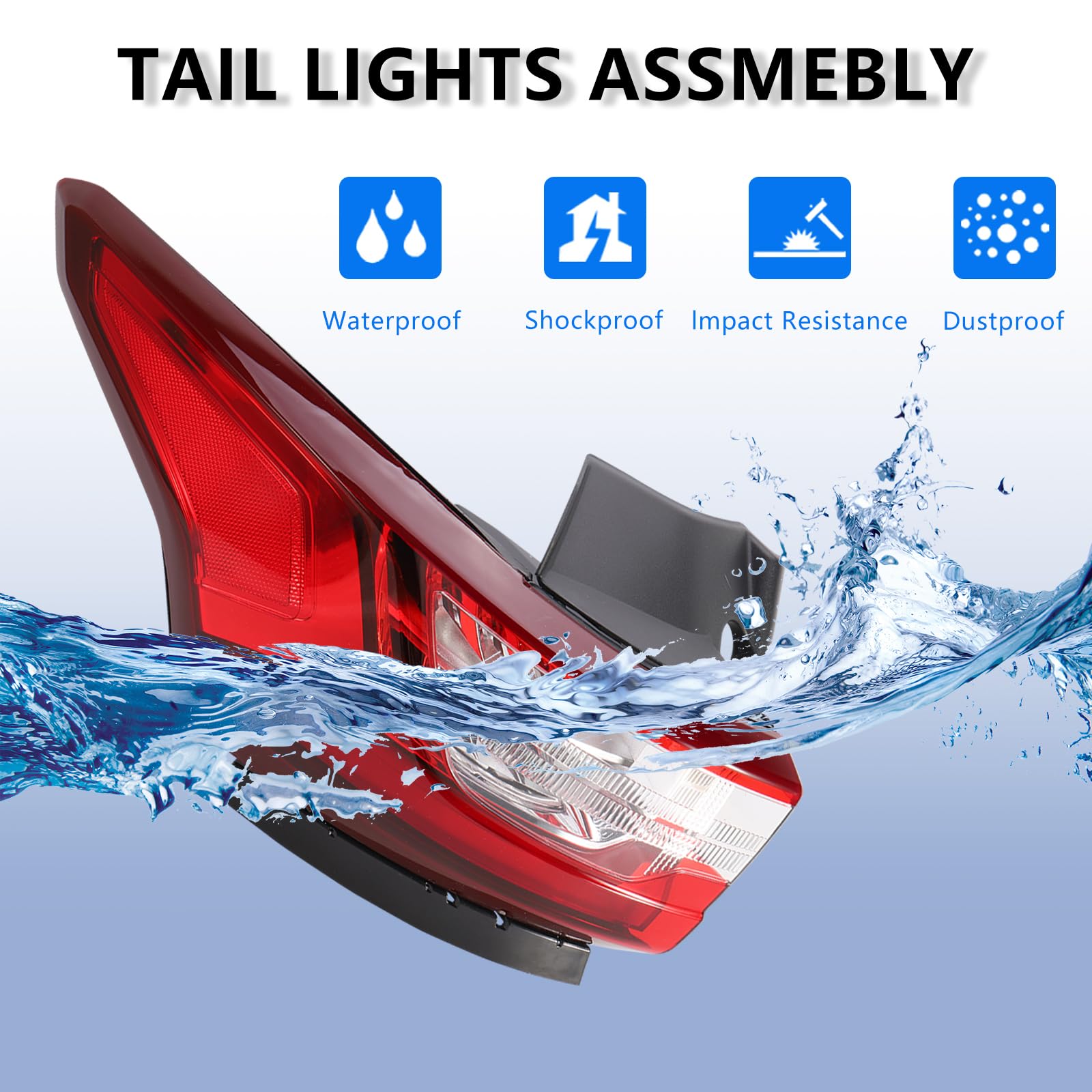 Fancemot LED Tail Light Left Driver Side Rear Outer Lamp Assembly Compatible with Chevy Traverse 2018-2021, OE# 84618033 GM2804130 (LH-Left Driver Side)