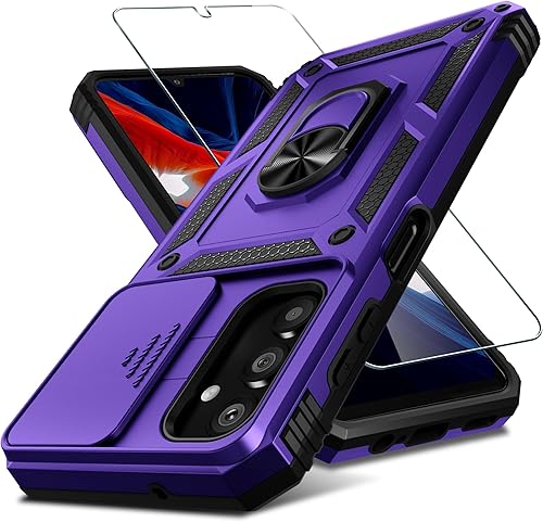 Miniatura 8 de Janmitta Funda para Samsung Galaxy A14 5G con protector de pantalla + protector de lente de cámara, resistente a prueba de golpes, funda protectora