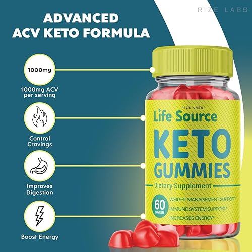 Miniatura 2 de rize labs - Life Source Keto ACV Gummies para pérdida de peso avanzada con vinagre de sidra de manzana, suplemento ayuda a reducir la grasa del