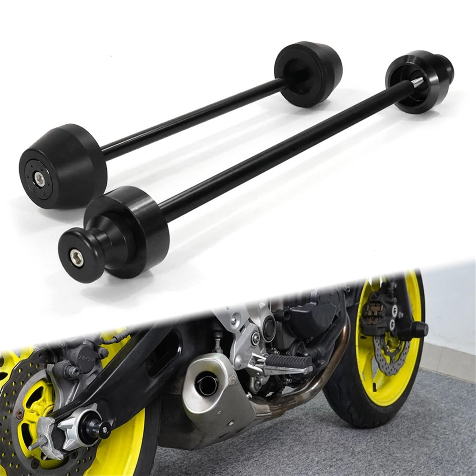 Pasuje Do YAMAHA MT-07 FZ-07 2014-2023 YZF-R7 2022-2025 Suwaki Przedniej Osi Tylnego Widelca Osłona Wahacza Crash Protector wspornik szpula wahacza