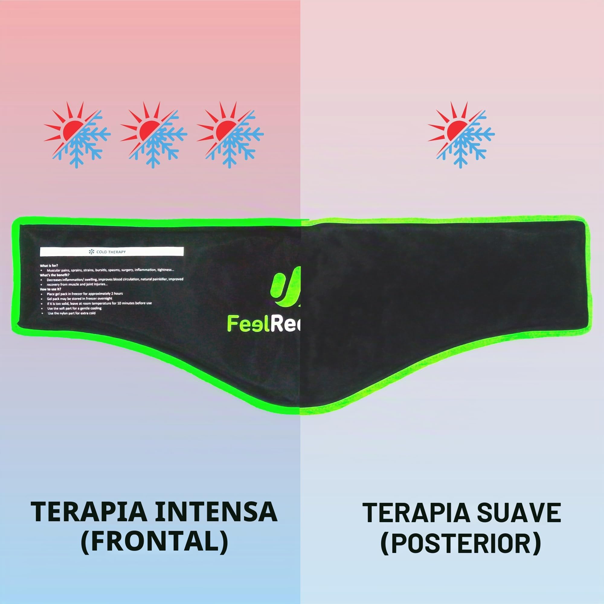 Bolsa de Gel Frío y Calor Reutilizable para Cuello y Hombros - Alivio del Dolor (58x20x12 cm) con Tela Extra-Suave 100% Comfort - Recuperación Lesiones: Latigazo Cervical o Tortícolis