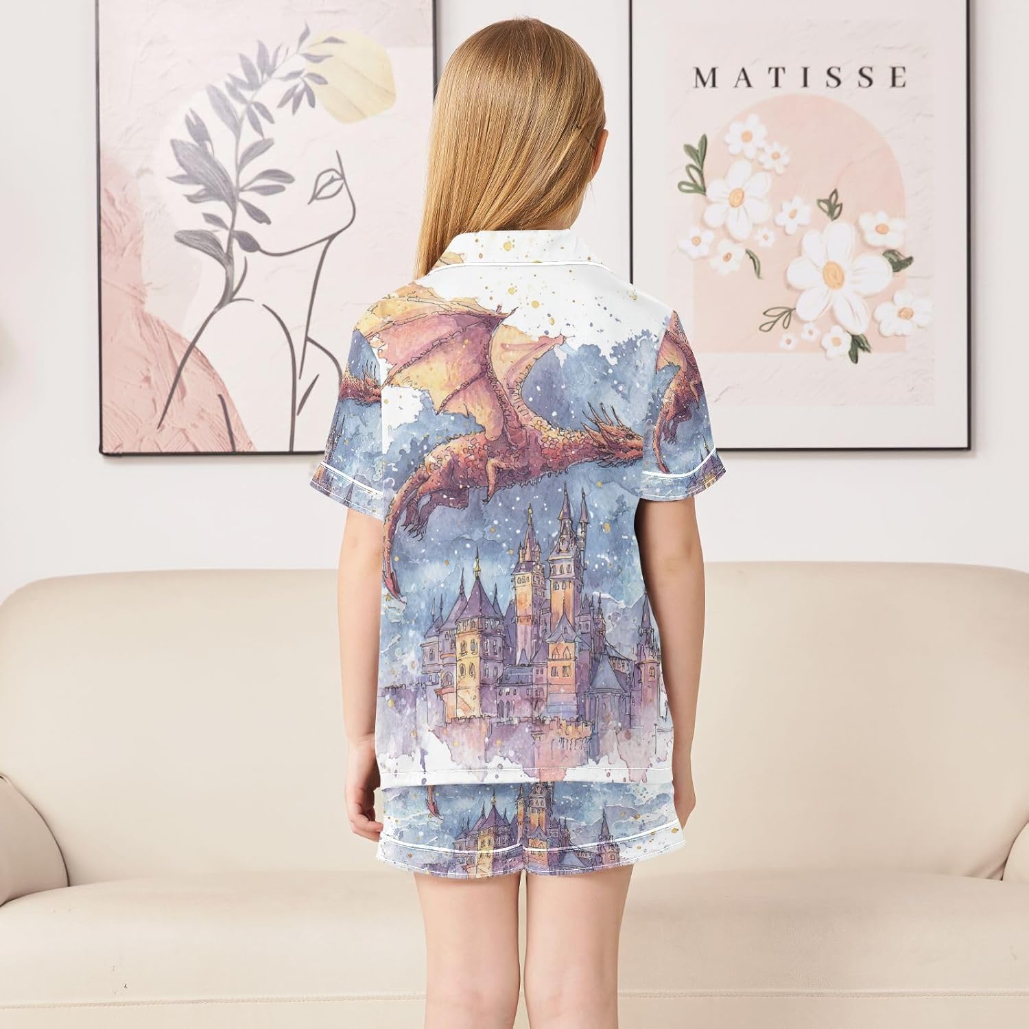 Silk Pajamas Sets Soft Satin 2 Piece Pjs Set Short Sleeve Sleepwear Nightwear