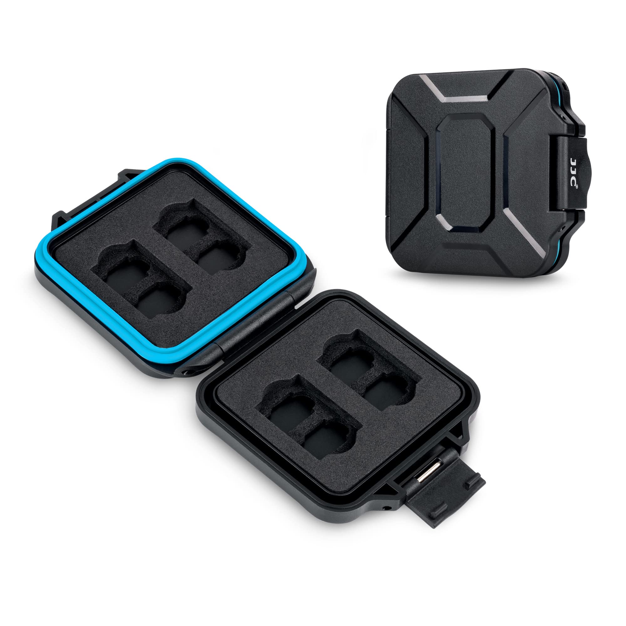 JJC Speicherkarten Hülle Schlanker Halter für 4 CFexpress Typ A und 8 Micro SD Micro SDXC Micro SDHC TF Karten, Wasserbeständiger Stoßfest Tragbare CFexpress Typ A Card Aufbewahrungsbox Organizer