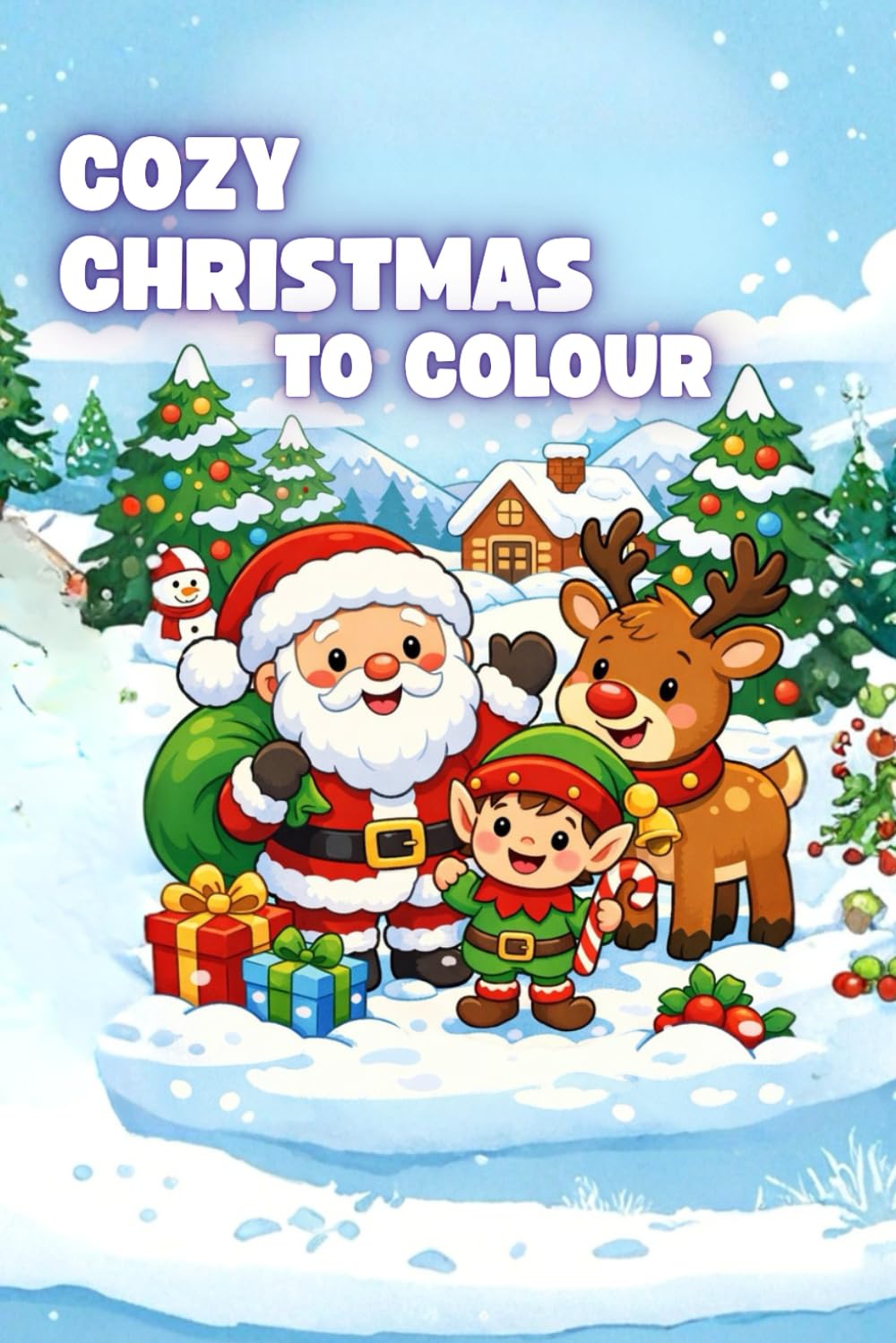 A Cozy Christmas to Color: Cute and Simple Christmas Coloring Pages for Toddlers Ages 2–5