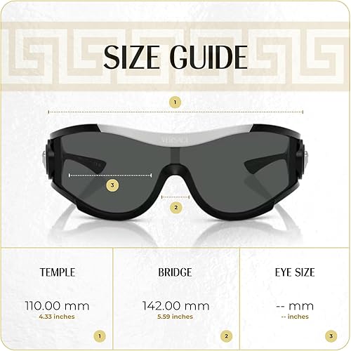 Vista 4 de Versace VE4475 - Lentes de sol Shield para hombre y mujer + paquete con kit de gafas de diseño iWear de cortesía