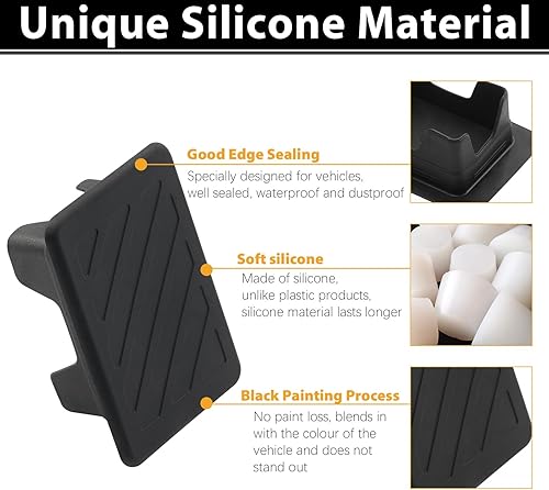 Miniatura 10 de JERBOR Paquete de 2 fundas de silicona para camionetas, barandillas de estaca para Dodge Ram 1500 2500 3500 2019-2023