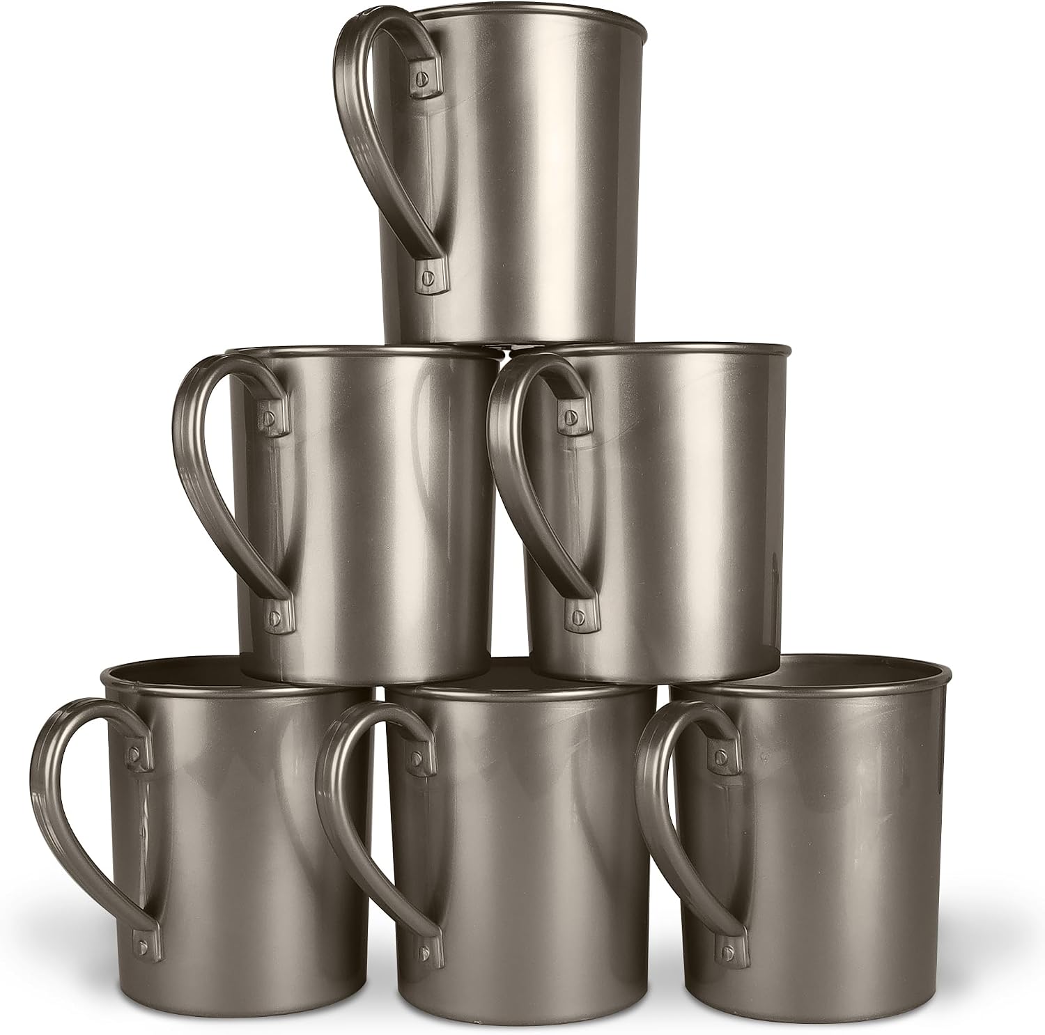 Plastic Moscow Mule Copper Mugs 12 oz Reusable Set of 6 (Tin)