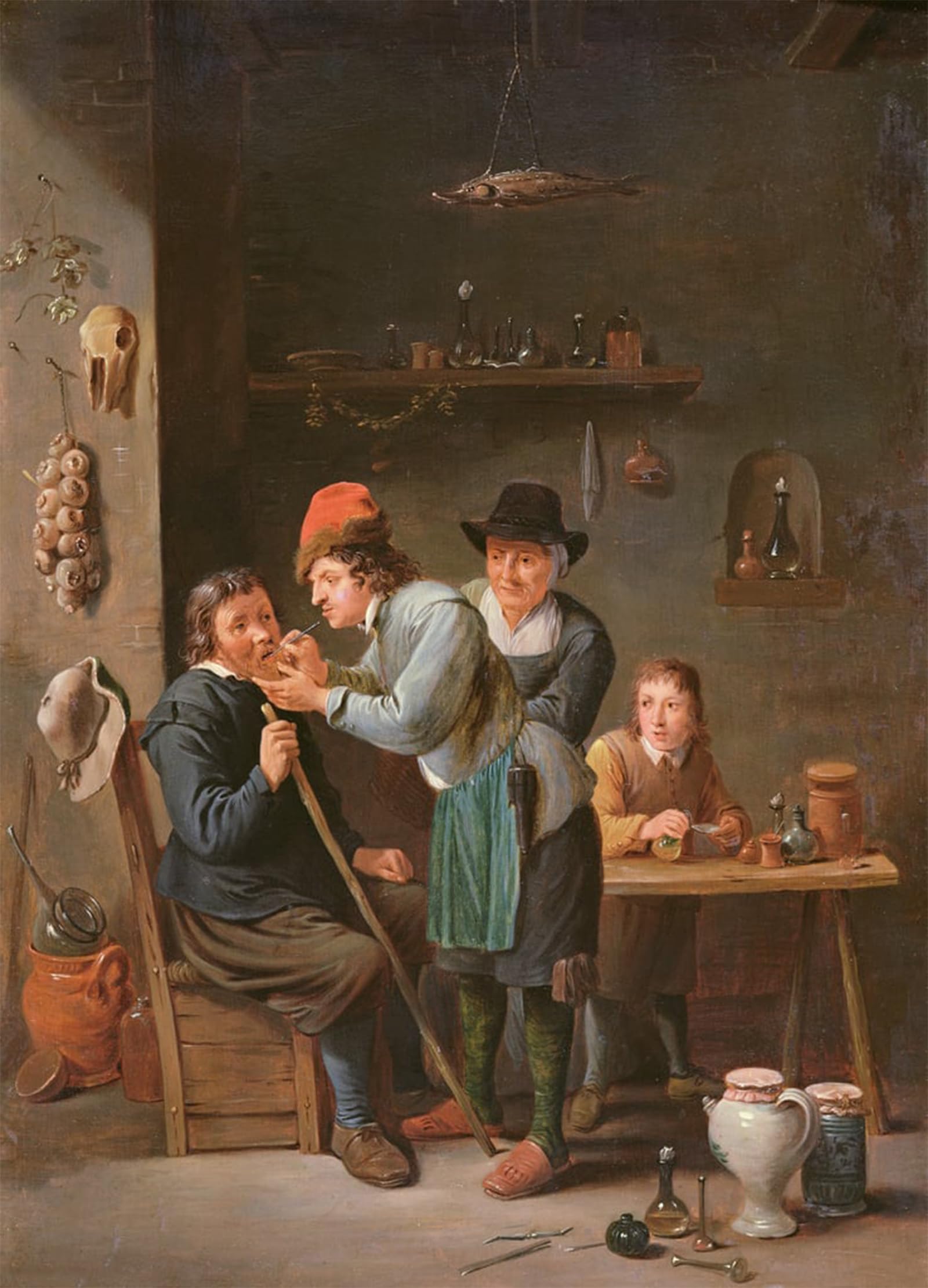 SERENDIPITP Vintage Wall Art Canvas Nordic Poster Canvas Print Picture the Tooth Extractor by David Teniers the Younger Wall Art Poster for Home Decor 60x90cm