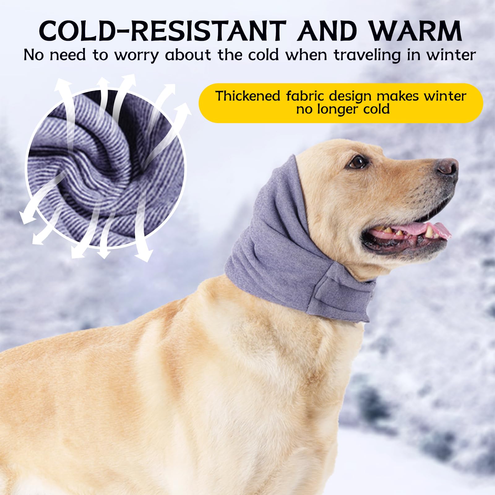 Hund Snood Ohrenschützer - Gehörschutz Hoodie Für Hals Und Ohren - Lärmschutz Haustier Snood Für Hunde Und Katzen (Grau, M