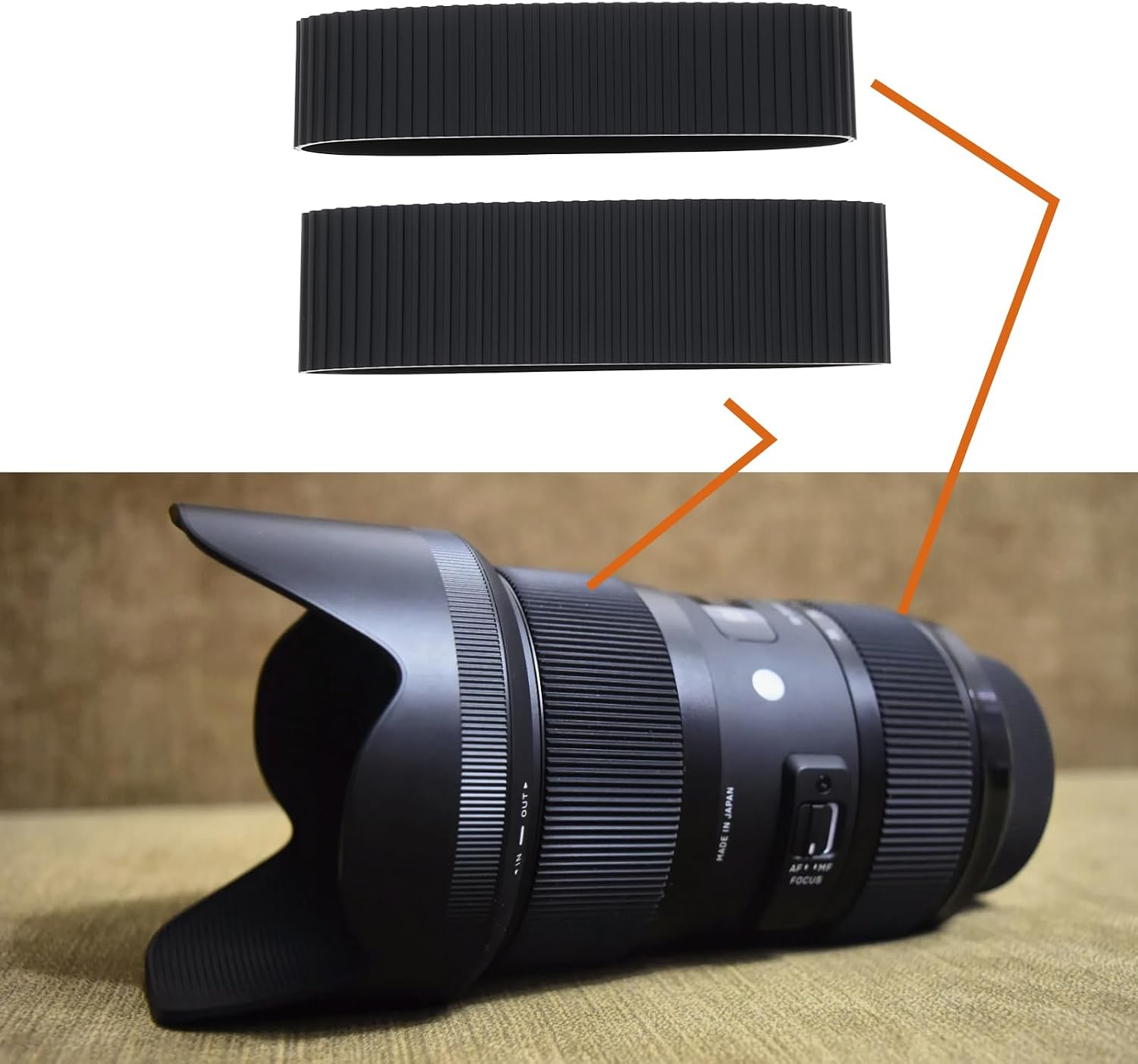 2pcs Focus and Zoom Rubber Rings Compatible with Sigma 18-35mm f/1.8 DC HSM Art Lens