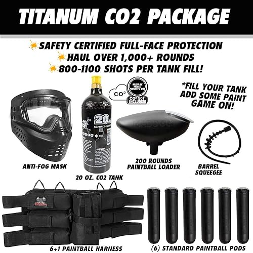 Miniatura 2 de Maddog Tippmann Cronus Basic Titanium Paintball - Paquete de iniciación para pistola de paintball