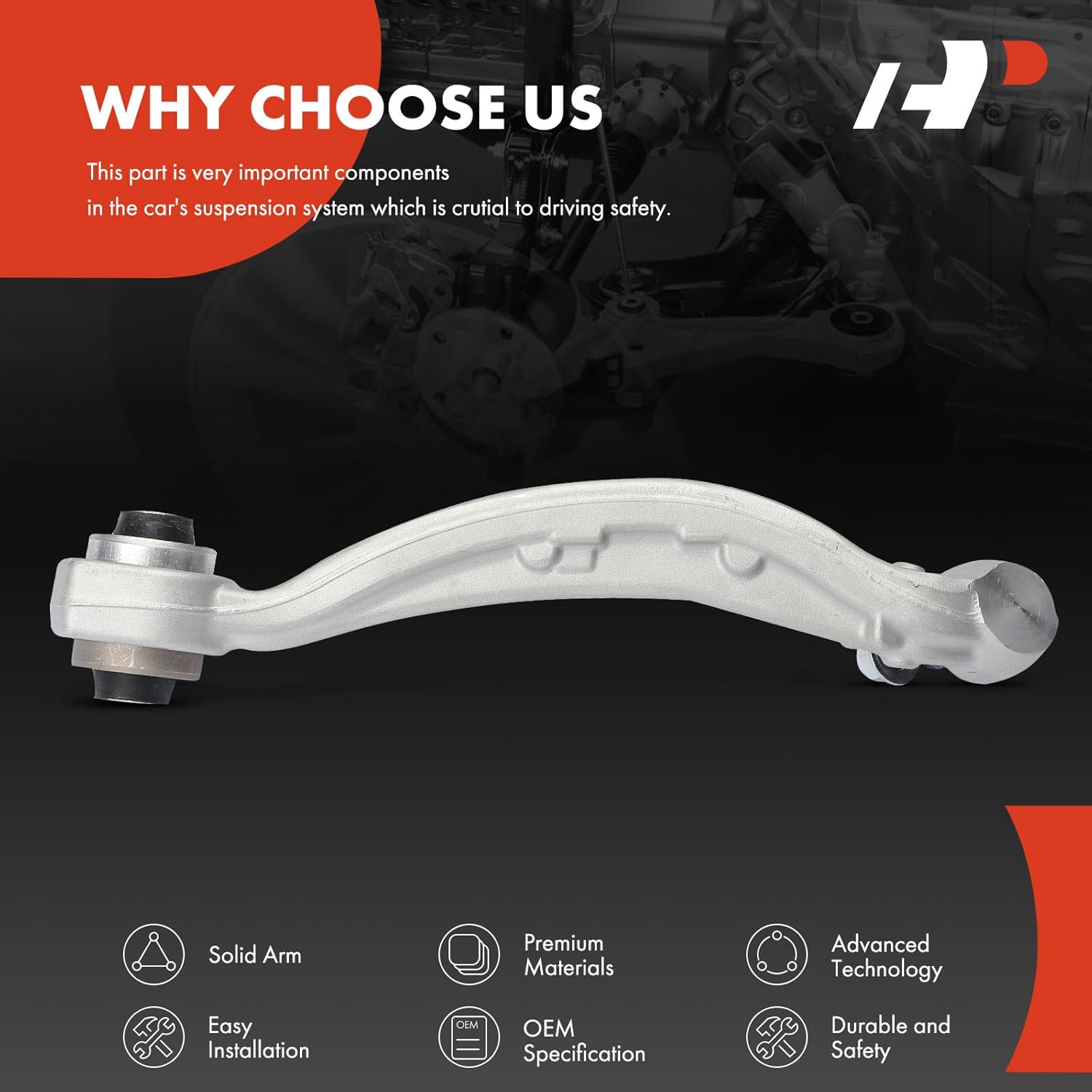 A-Premium Front Left Lower Control Arm with Ball Joint, Compatible with Mercedes-Benz C63 AMG 2008-2011, CLK63 AMG 2007-2008