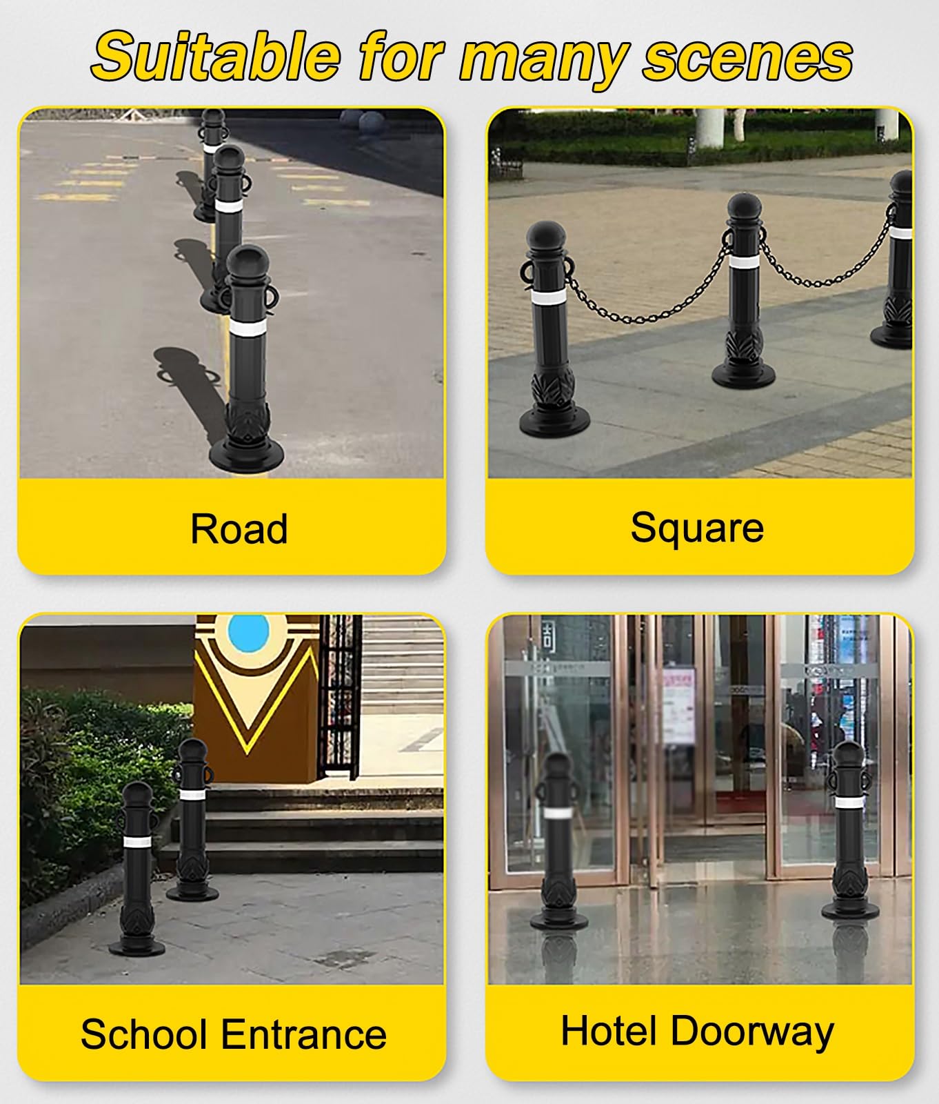 Cono Reflectante Delimitador De Tráfico, Poste De Advertencia para Entradas/Accesos con Oreja Colgante, Barrera De Seguridad para Estacionamientos De Escuelas/Hoteles/Hospitales, Paquete De