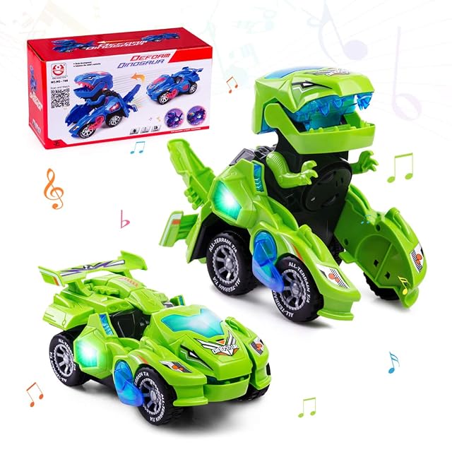 Highttoy Juguete Dinosaurio Transformable Niños 3+ Años con Luces y Música