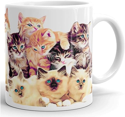 Bonita taza de cerámica para gatos, regalo de taza de café, gran regalo para amantes de los gatos, gatos, mamá, papá, jefe, compañero de trabajo y