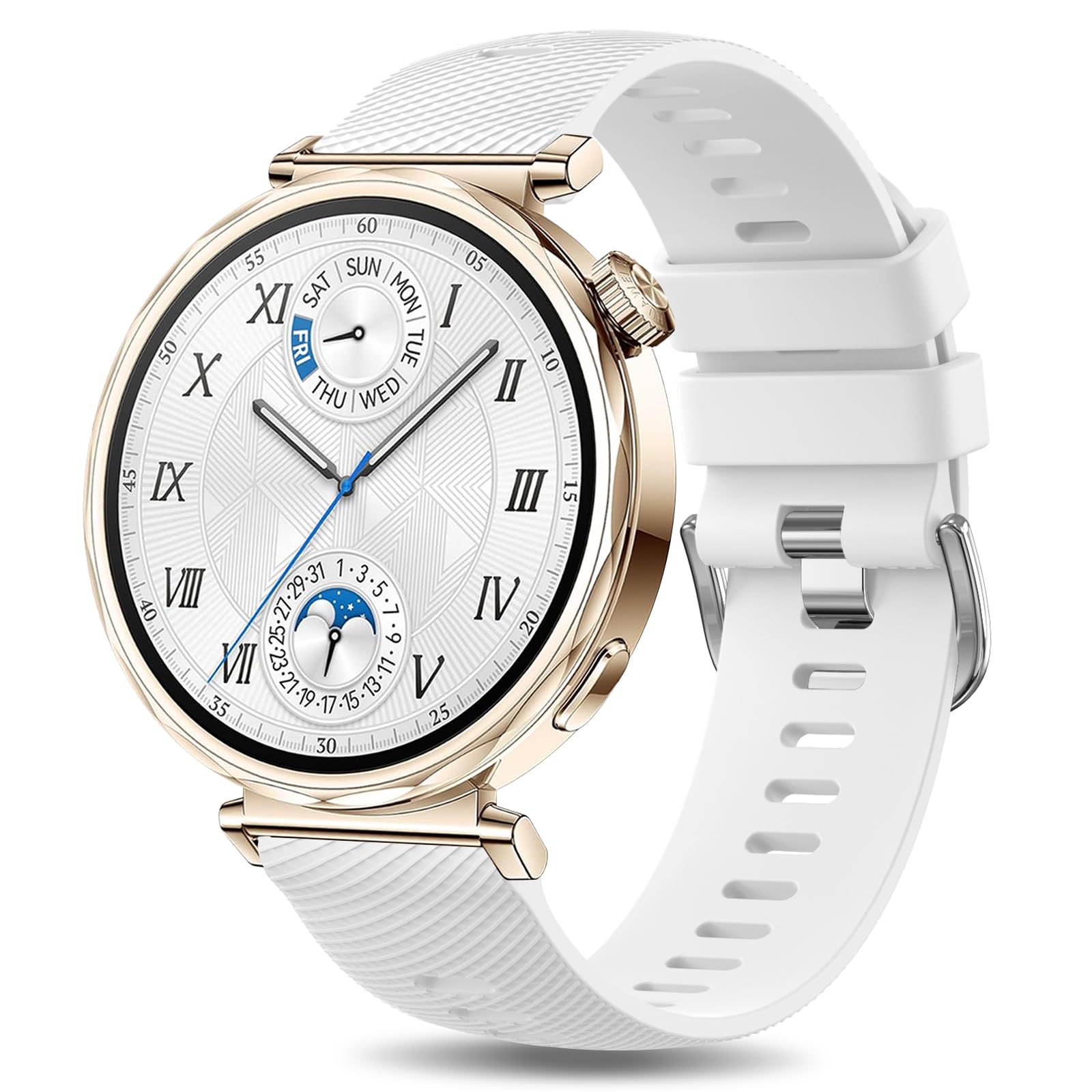 Meliya Pasek do Huawei Watch GT4 41 mm, Huawei Watch GT5 41 mm, miękki silikonowy pasek do zegarka 18 mm, do Huawei GT4/GT5 41 mm, smartwatch
