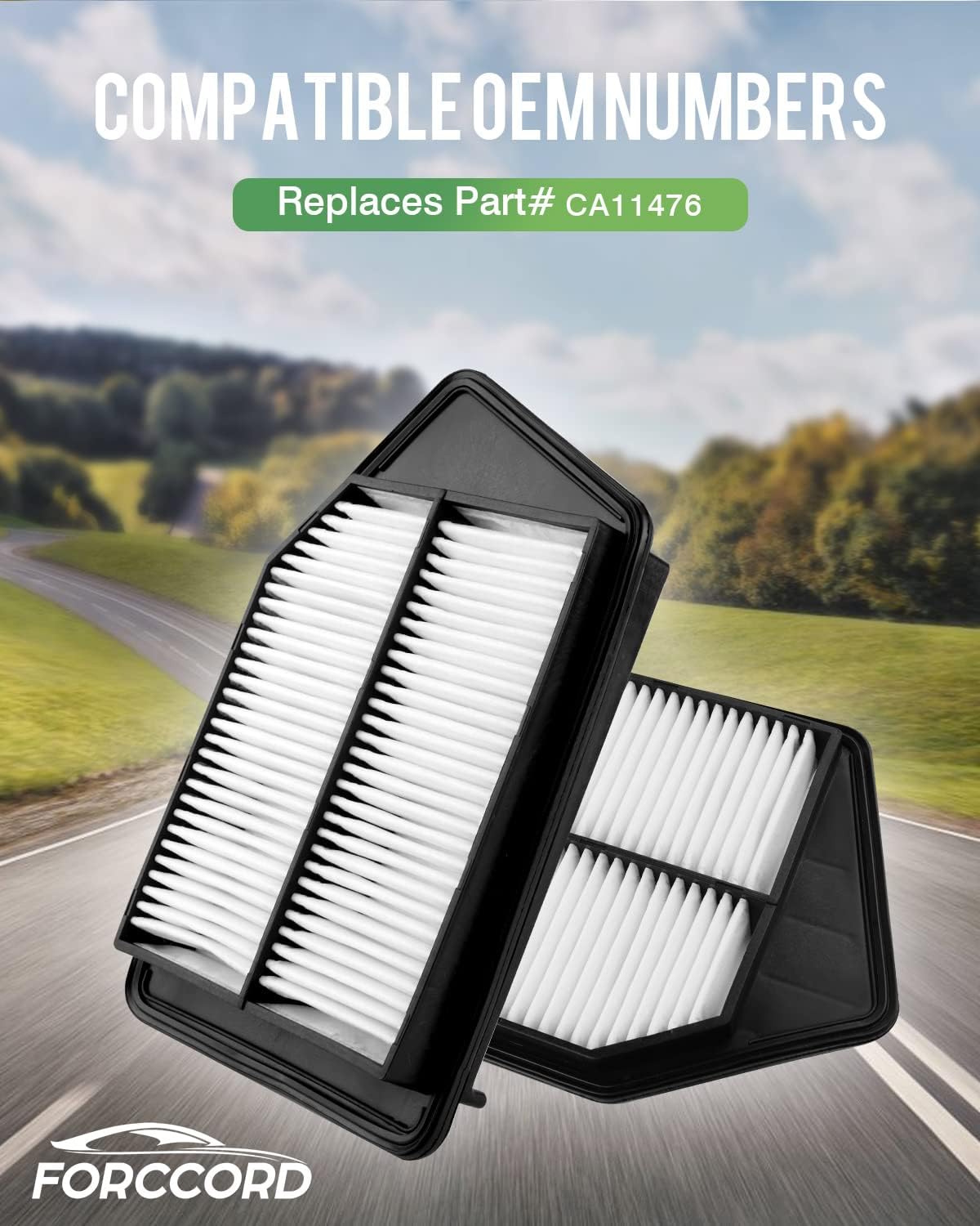 2-Pack Engine Air Filter Fits for 2015-2020 Acura TLX L4, 2013-2017 Accord L4, CA11476 Air Filter Replacement Car Accessories