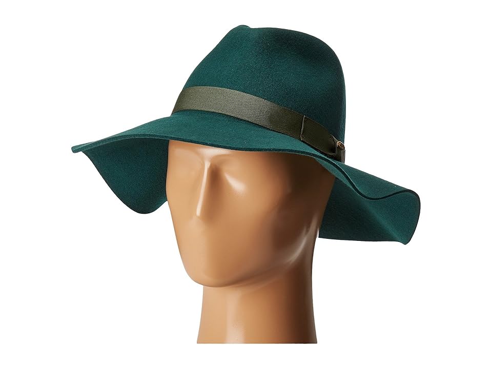 

San Diego Hat Company WFH8049 Wide Flat Brim Fedora (Emerald) Fedora Hats, Green