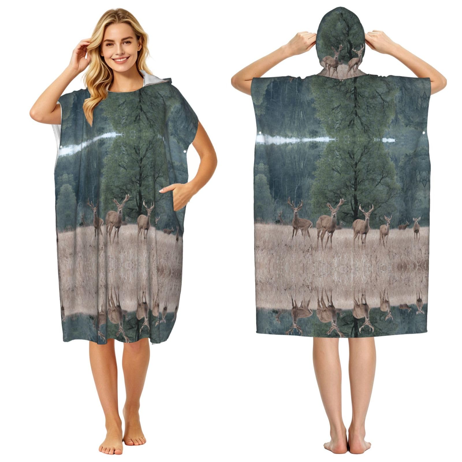 Poncho à capuche microfibre pour le surf et la natation en été