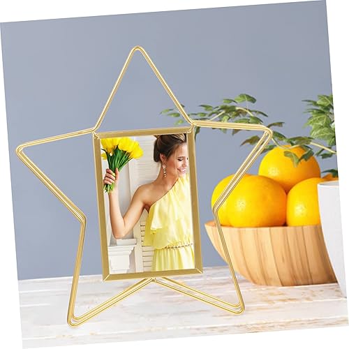 Miniatura 7 de VOSAREA Marco de fotos, marco de fotos, marco de exhibición de póster, decoraciones doradas, decoración de corazón, marco de fotos de bebé, soporte