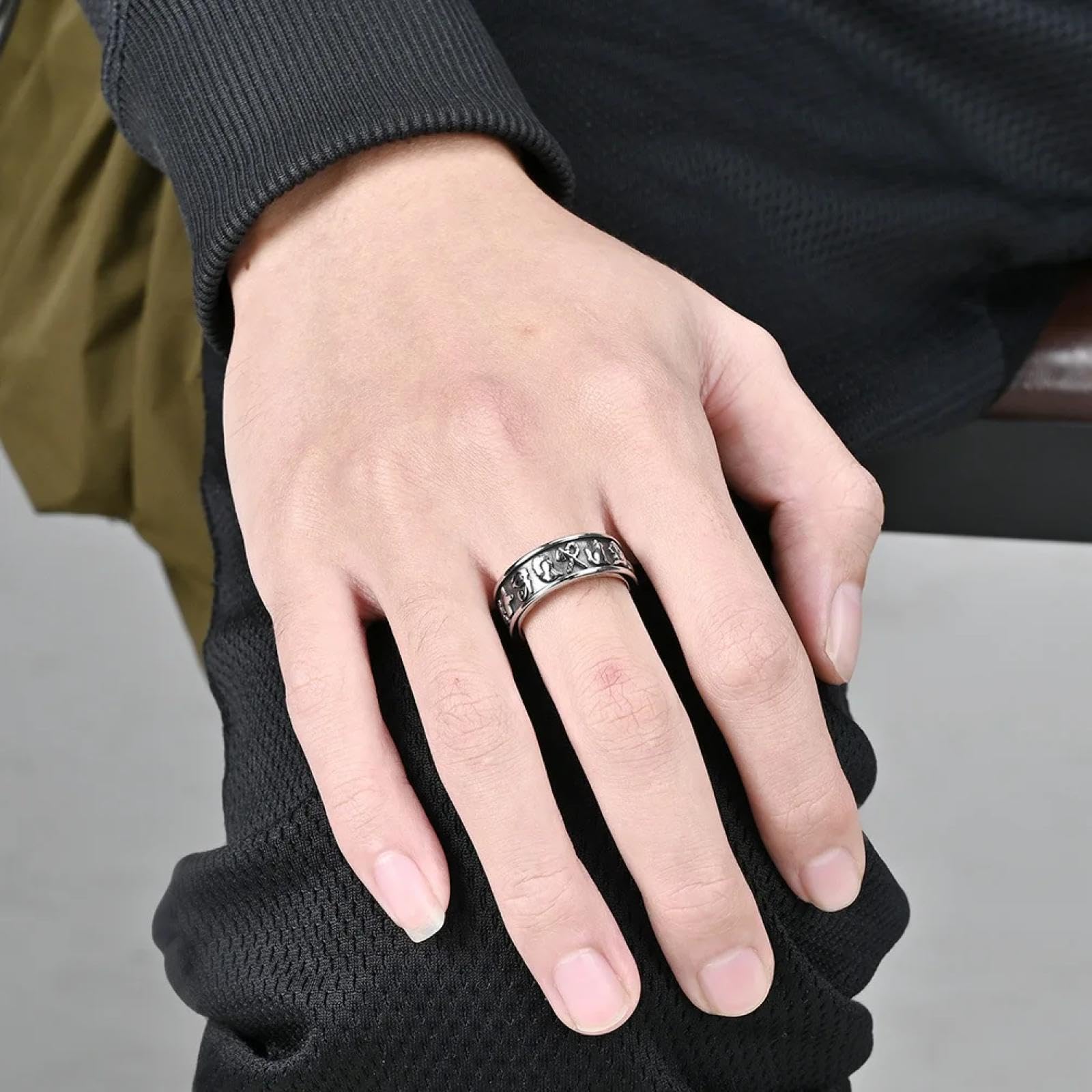Ring Ringe Damen Bijouterie Herren Herrenring Altägyptischer Ankh-Feder-Glückssymbolring