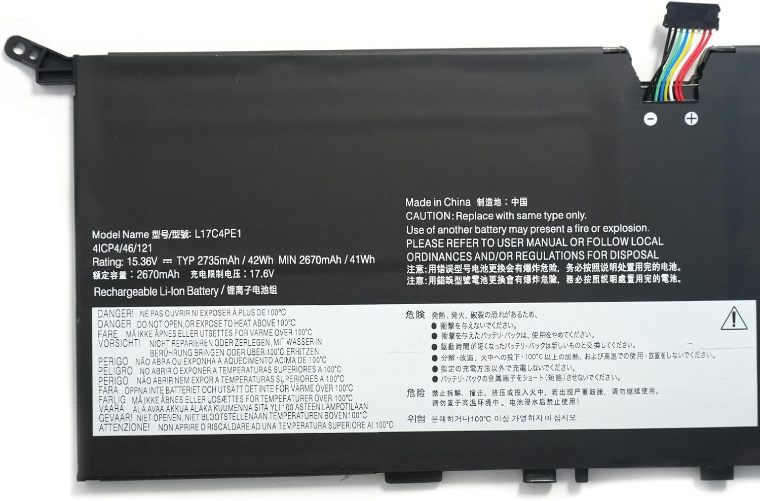 L17C4PE1 5B10R32748 5B10W67276 L17M4PE1 5B10R32749 5B10W67274 Laptop Battery Replacement for Lenovo IdeaPad 730S-13IWL Yoga S730-13IWL S730-13IML Series(15.36V 42Wh)