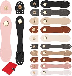 12 Pcs Leather Snap Button Closures Sew On PU Leather Buckles in 2 Sizes, Colorful Snap Fasteners for Purse, Wallet, Bag, Tote, DIY Leathercraft and Bag Making 
