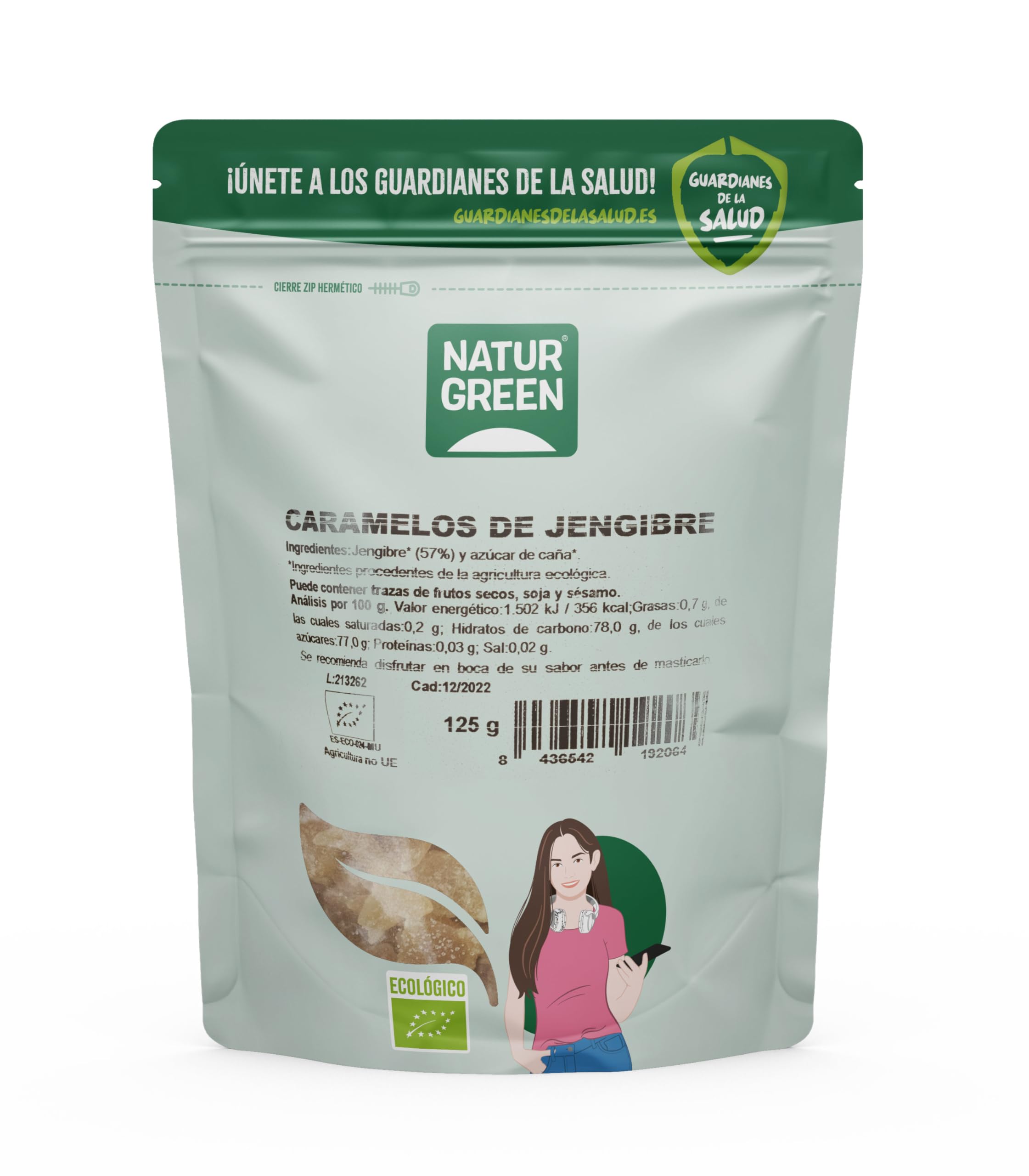 NaturGreen Caramelos de Jengibre 125 g