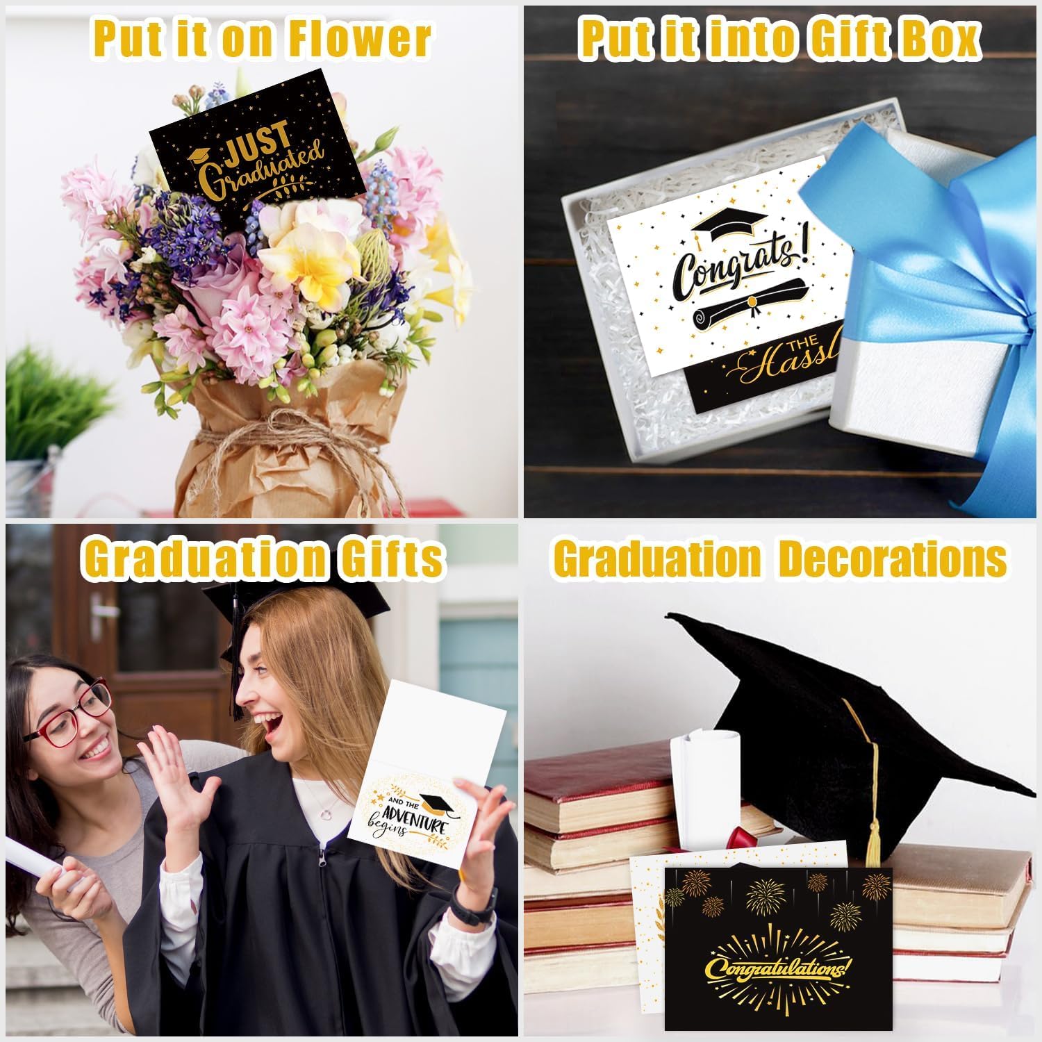 PARTYWIND 75 Pack Bulk Graduation Cards with Envelopes for Class of 2025 Decorations, Graduation Greeting Cards for Congratulations Party Supplies Favors, College/High School/Middle School