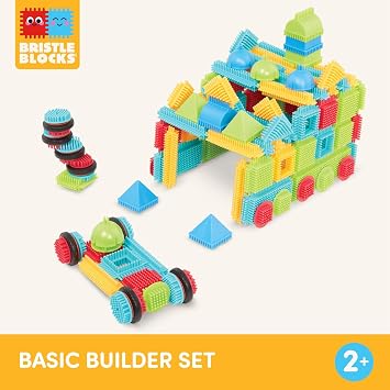 Battat Bristle Blocks STEM Interlocking Building Blocks 112 Pieces Playset Developmental Toys for Toddlers & Kid Basic Builder Set 2+ Years