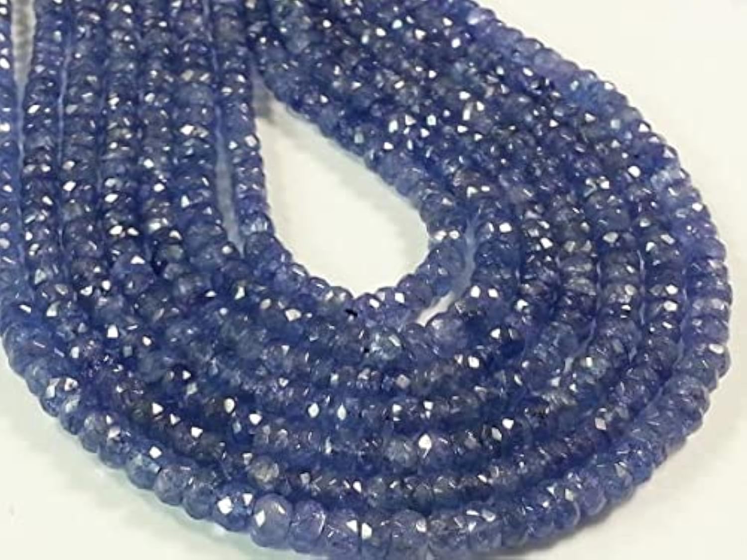 Tanzanite perles rondelles 4mm fil pierre naturelle création bijoux DIY